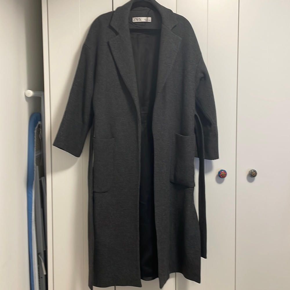 Gray Zara robe coat